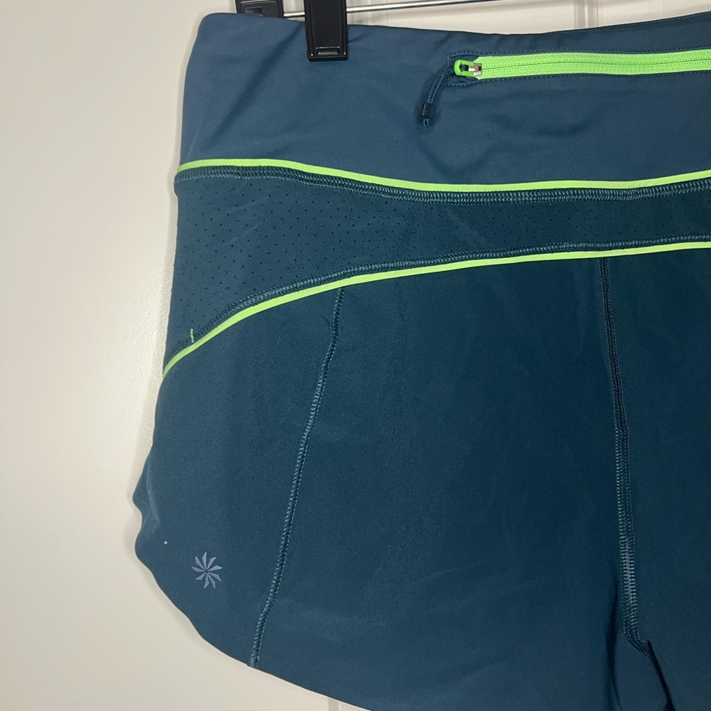 Athleta Teal Run With It Athletic Shorts - Picture 4 of 7